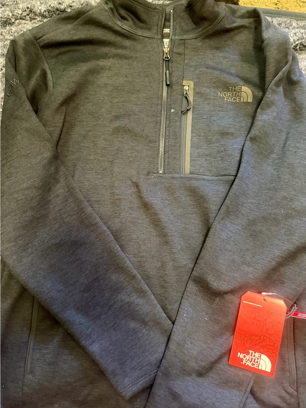 The North Face Men's Dark Gray Half-Zip with Chest Pocket